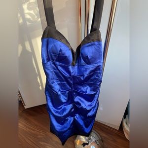 Morgan & Co Royal Blue with Black Dress, Size L